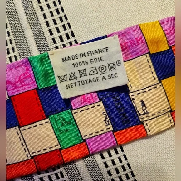 NIB HERMES Silk Bolduc Au Carre Twilly Corail Jaune Multicolor - Picture 7 of 13